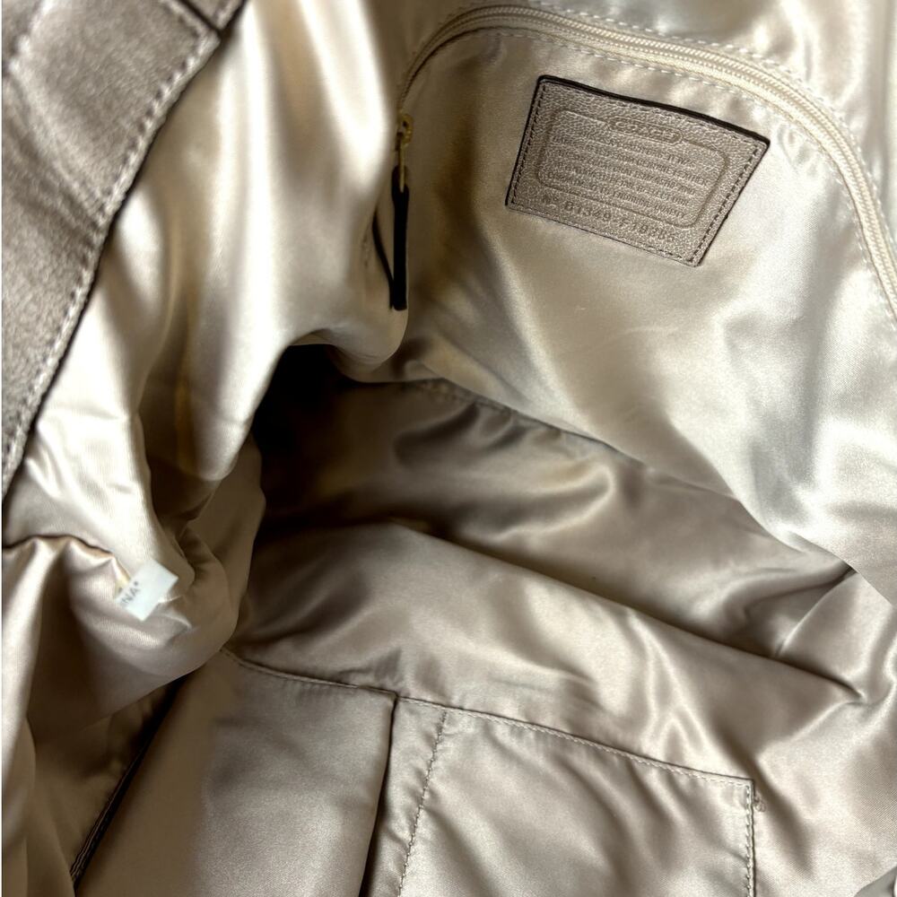 Coach Kristin Pinnacle Leather Shimmer Champagne Tan Tote Shoulder Bag 2013 - Picture 8 of 9